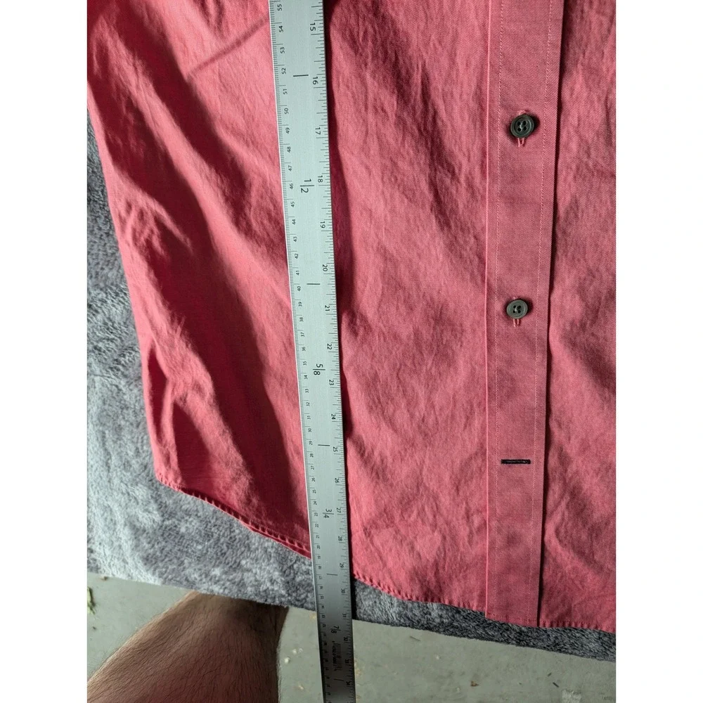 Banana Republic Mens Salmon Cotton Button Down Shirt Small 14-14.5 Long Sleeve